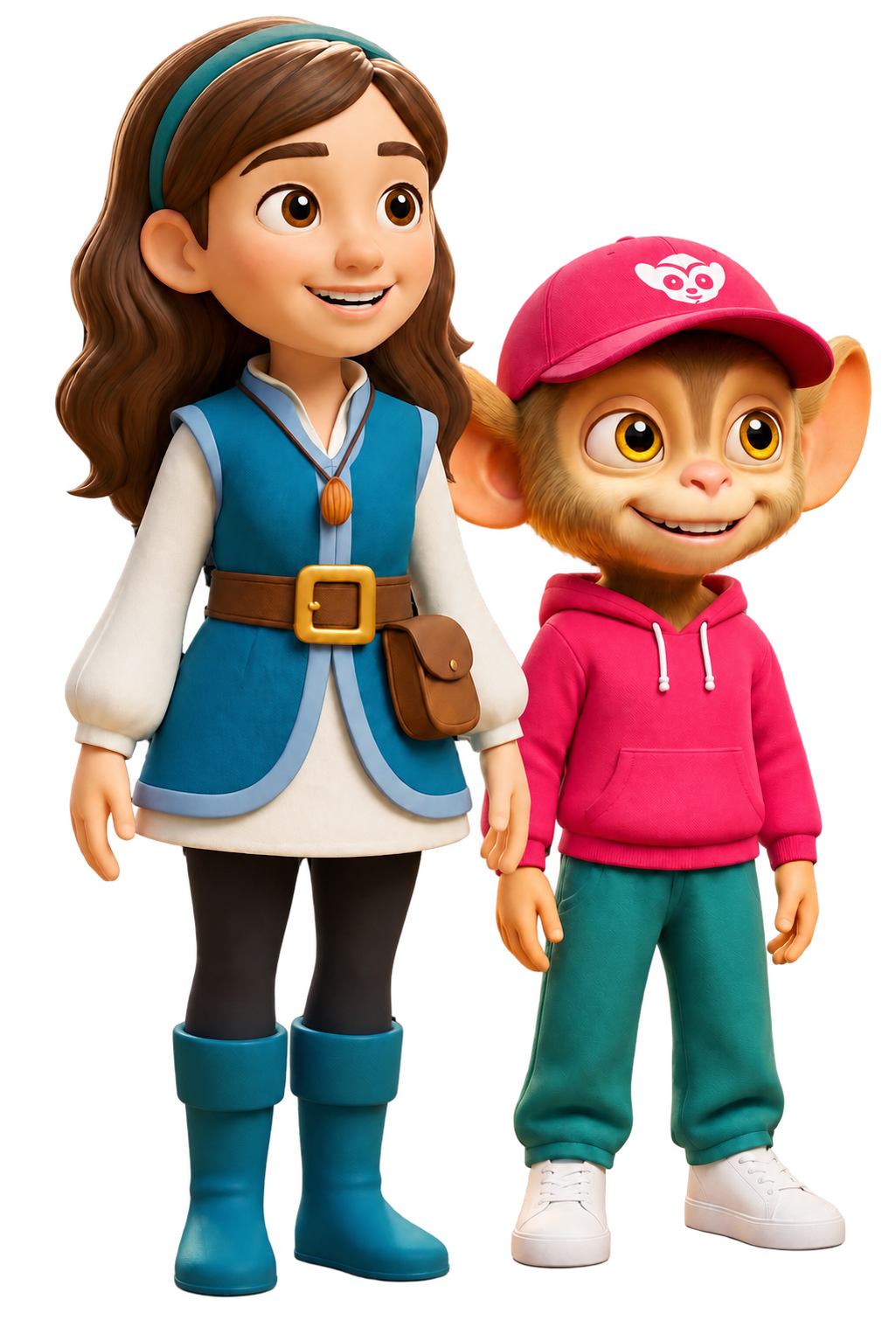 Amandia et Tarsumi, personnages de la série Eurekool « Amandia et le Mystère des Nougatos ».